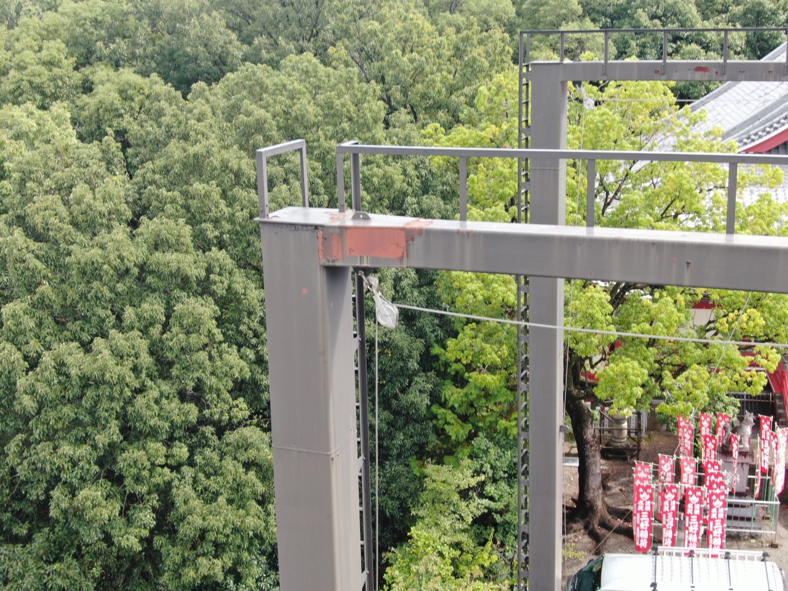 みよし市|提灯釣り支柱塗装工事|三好稲荷閣